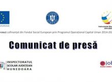 Euro Jobs / Comunicat de presă pentru proiectul ”A doua șansă cu dascăli de primă mână”
