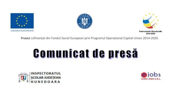 Comunicat de presă proiect ”A doua șansă cu dascăli de primă mână”