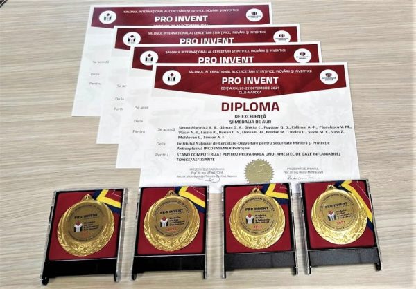Patru medalii de aur pentru cercetătorii INSEMEX Petroșani la Salonul Național ”Pro Inventica”
