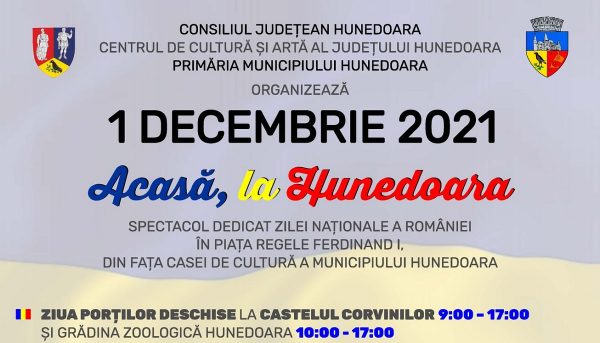1 Decembrie, la Hunedoara cu porţi deschise la Castel şi Zoo şi spectacol folcloric în centrul oraşului