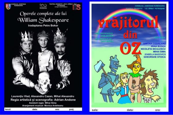 Ce vedem în week-end pe scena teatrului din Petroșani ?