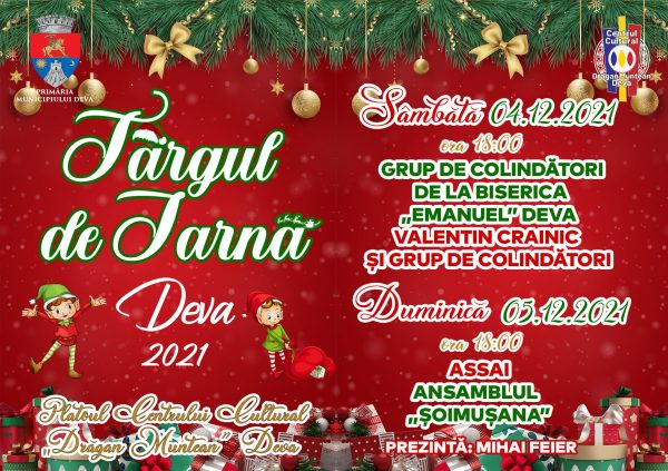 Sâmbătă, 4 decembrie 2021 se deschide Târgul de Iarnă din Deva