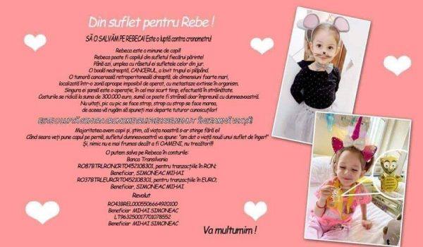 Mobilizare generală în Valea Jiului, ”Alături de Rebeca”, în lupta pentru viață