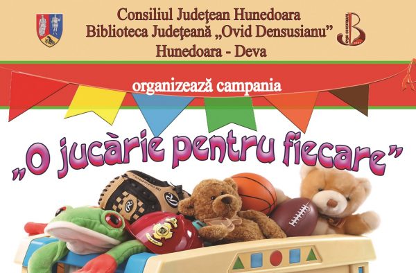 O jucărie pentru fiecare, acțiune caritabilă organizată de Biblioteca județeană ”Ovid Densușianu”