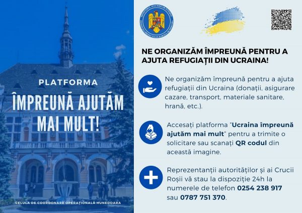 Celula de sprijin coordonat a refugiaților ucraineni a devenit activă la nivelul județului Hunedoara