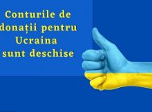 Au fost deschise conturile în scopul colectării donațiilor aferente ajutoarelor umanitare pentru Ucraina
