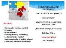 Ediție aniversară a Simpozionului ”Student, Știință, Societate” de la  Facultatea de Științe a Universității din Petroșani