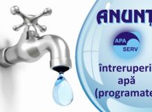 Apa Serv anunță restricții de apă pentru joi, 7 decembrie, la Petroșani