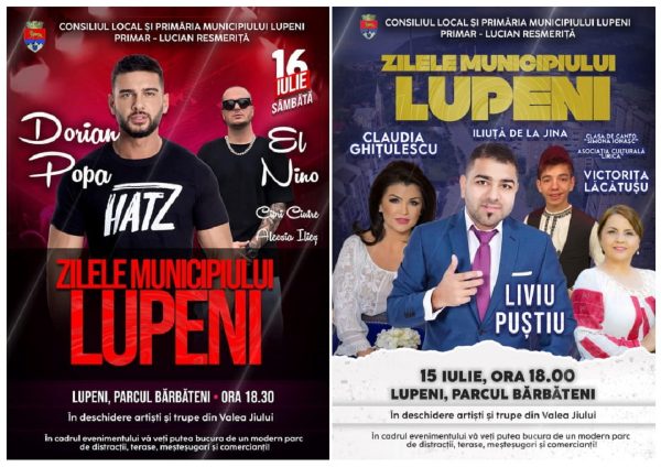 Dorian Popa și Liviu Puștiu, cap de afiș la Zilele Municipiului Lupeni, ediția 2022
