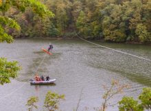 Scenarii periculoase, antrenamente spectaculoase, cu scafandrii ISU, pe lacul Cinciș