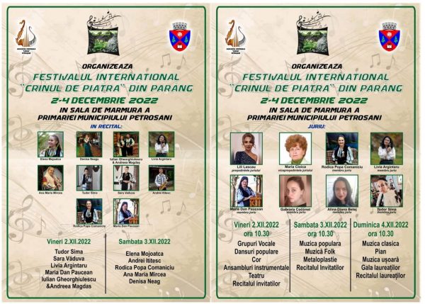 Petroșaniul este gazda unei noi ediții a Festivalului Internațional ”Crinul de Piatră din Parâng”