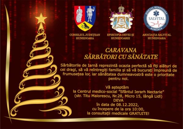 Caravana „Sărbători cu Sănătate”, în 8 decembrie 2022, în municipiul Deva