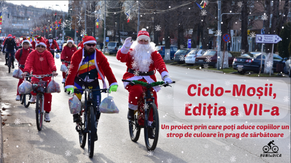 Ciclo-Moșii pedalează pe străzile Hunedoarei în 18 decembrie