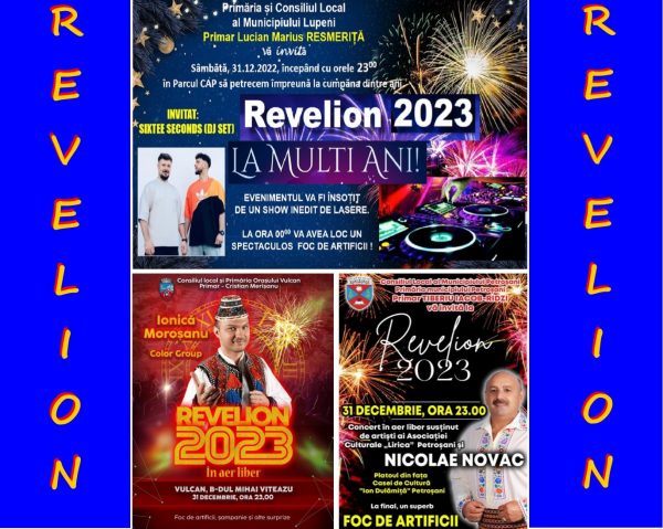 Revelion în aer liber în municipiile din Valea Jiului