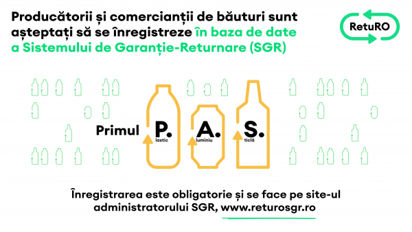 Producătorii și comercianții de băuturi sunt așteptați de astăzi să se înregistreze în baza de date a Sistemului de Garanție-Returnare (SGR)
