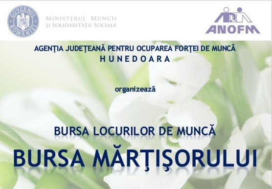 Comunicat de presă AJOFM Hunedoara / Bursa Locurilor de Muncă – Bursa Mărțișorului 1-3 martie 2023