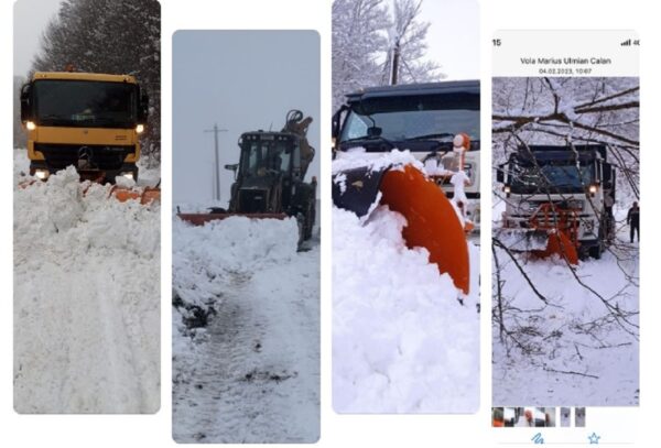 Acțiuni intense ale drumarilor pentru deszăpezirea drumurilor județene