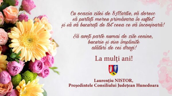 Mesaj de Ziua Femeii / Laurențiu Nistor – președintele CJH