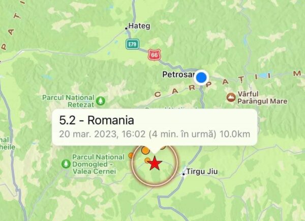 Cutremur de 4,9 grade în județul Gorj, resimțit în Valea Jiului