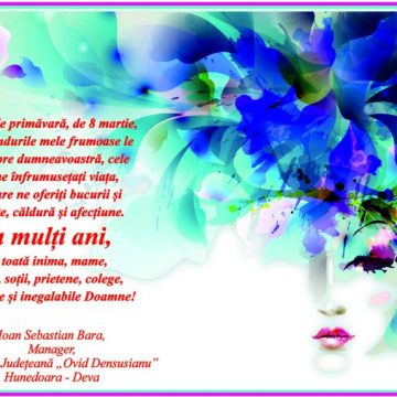 Mesaj de 8 Martie / Ioan Sebastian Bara – manager Biblioteca județeană ”Ovid Densușianu”