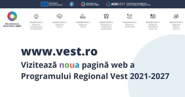 ADR Vest a lansat noul website al Programului Regional Vest: www.vest.ro