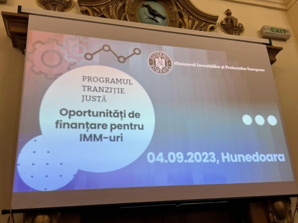 Consiliul Județean Hunedoara, gazdă a dezbaterii cu tema „Programul Tranziție Justă – Oportunități de finanțare pentru IMM-uri”