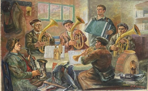 Tabloul pictorului Dumitru Bâșcu intitulat “Repetiție după șut”, o donație specială pentru municipiul Brad