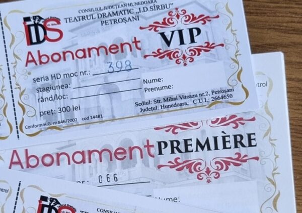 S-au pus în vânzare abonamentele pentru stagiunea 2023-2024 la Teatrul Dramatic ”I. D. Sîrbu” din Petroșani