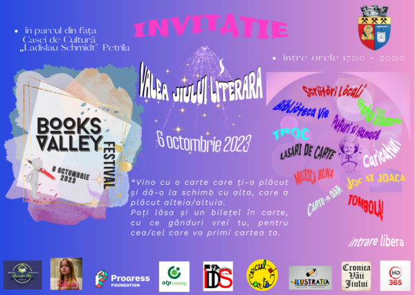 Orașul Petrila găzduiește festivalul Valea Jiului Literară / Books Valley Festival