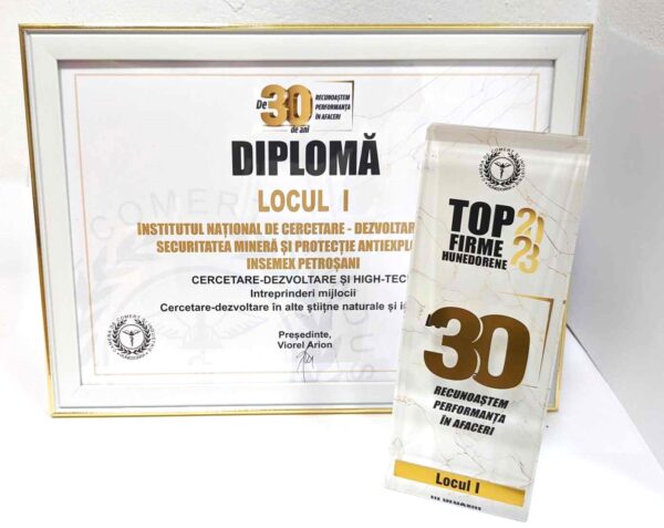 INCD-INSEMEX Petroșani își păstrează locul în Topul Firmelor Hunedorene