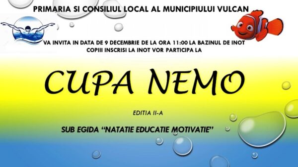 ”Cupa Nemo” la natație găzduită la Bazinul de înot de la Vulcan