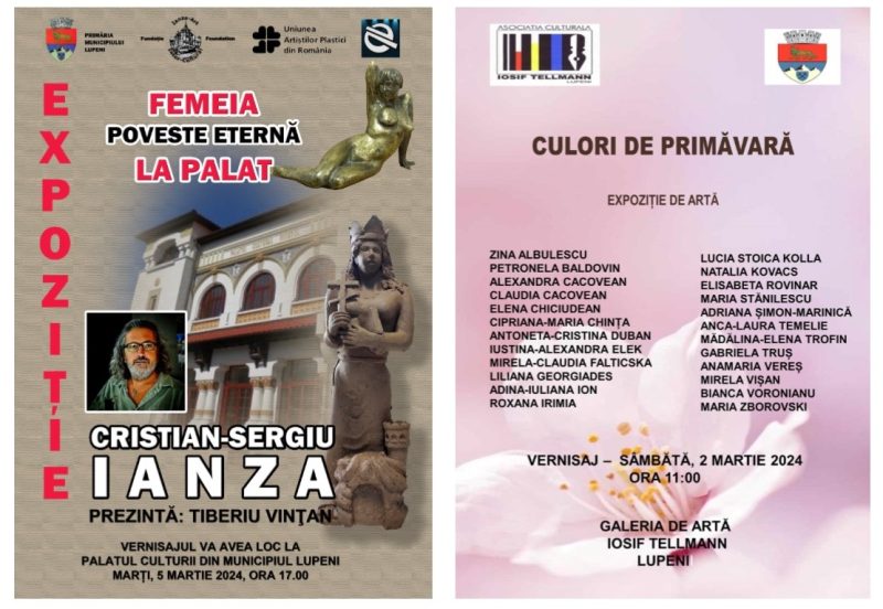 Mărțișoare artistice la galeria de artă ”Iosif Tellmann” din municipiul Lupeni