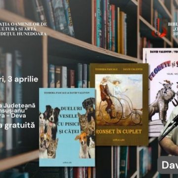 Triplă lansare de carte a scriitorului David Valentin, la Biblioteca județeană ”Ovid Densușianu” din Deva