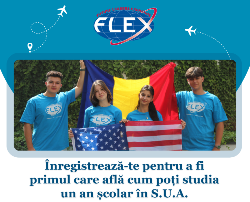 American Councils for International Education anunță deschiderea sesiunii de preînscriere pentru bursele Future Leaders Exchange Program (FLEX) 2025-2026