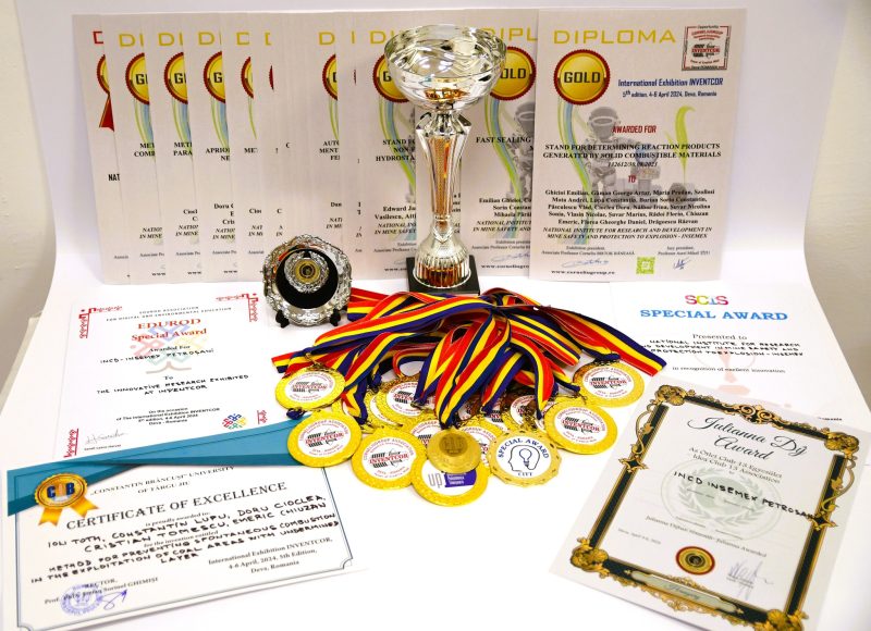 Toate brevetele prezentate de INCD-INSEMEX Petroșani la Salonul Internațional INVENTCOR de la Deva au fost premiate