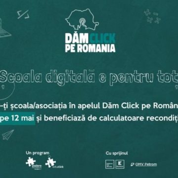 Dăm Click pe România a dat startul înscrierilor prin care școlile, liceele, grădinițele și asociațiile pot primi calculatoare