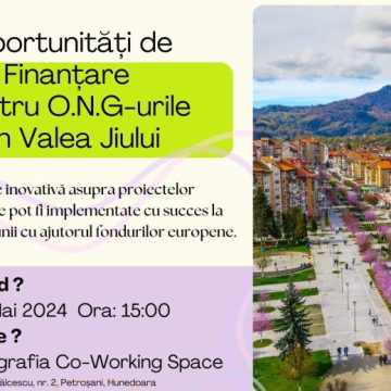 Sesiune de informare a ADTI privind oportunitățile de finanțare pentru ONG-urile din Valea Jiului