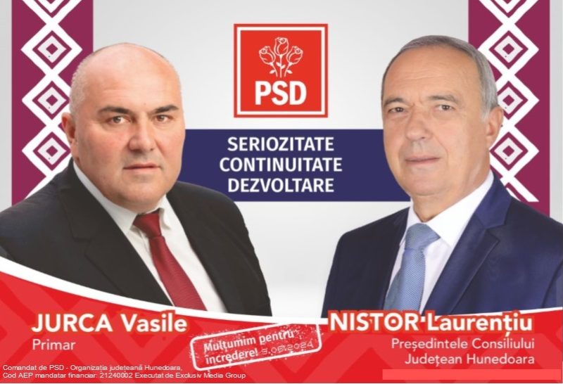 Primarul Vasile Jurca recomandă petrilenilor votul pentru Laurențiu Nistor-Președinte al Consiliului județean Hunedoara