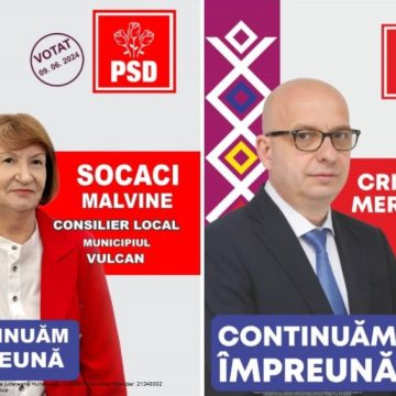 Cristian Merișanu își propune să facă în continuare echipă la Primăria Vulcan cu prof. Malvine Socaci