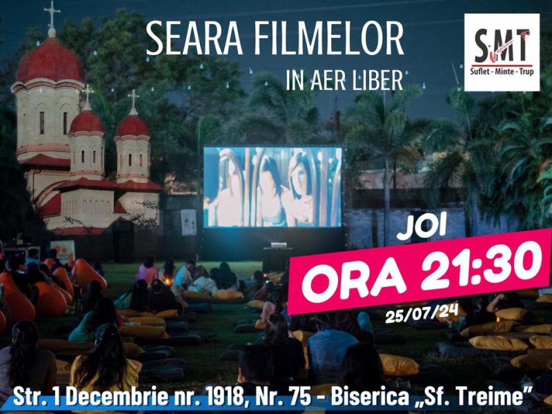 Seara filmelor în aer liber la Petroșani