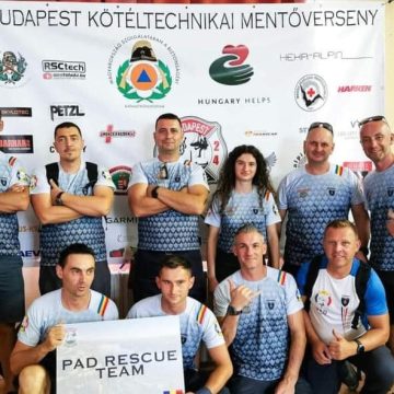 Alpiniștii ISU Hunedoara, pe primul loc la la Concursul internațional de salvare de la înălțime din Ungaria