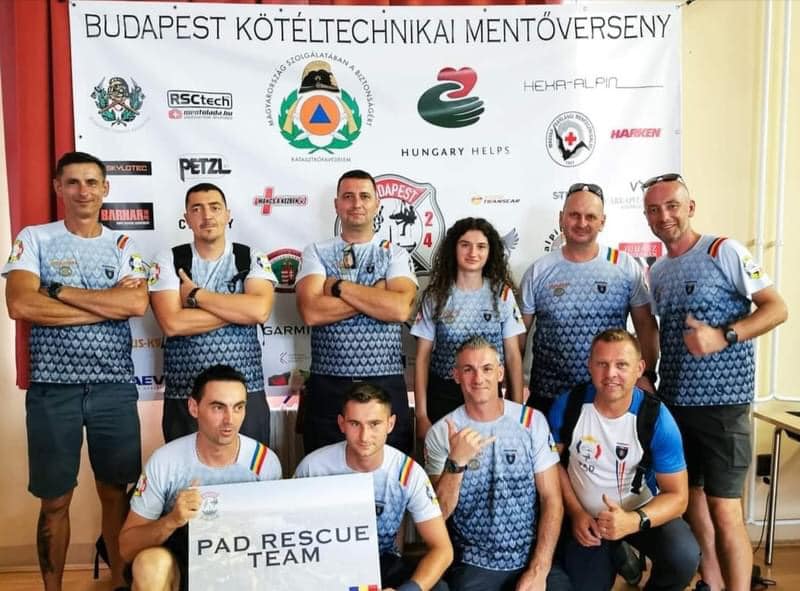 Alpiniștii ISU Hunedoara, pe primul loc la la Concursul internațional de salvare de la înălțime din Ungaria