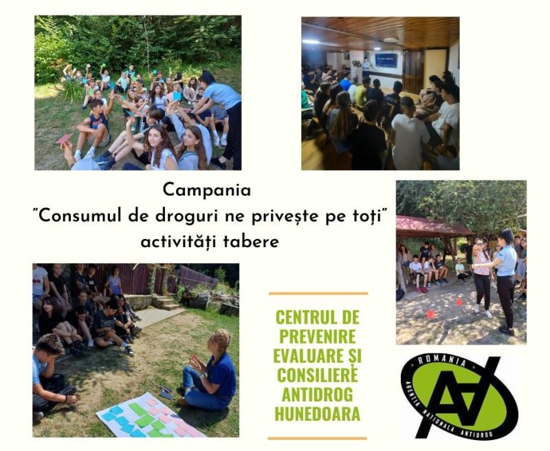 Activități pentru prevenirea consumului de alcool și droguri în taberele școlare și casele de tip familial din județul Hunedoara