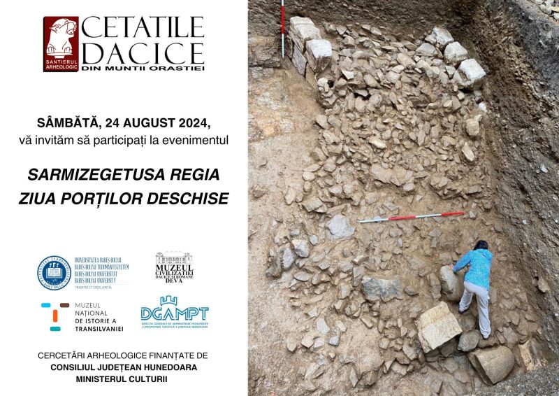 Sâmbătă, 24 august 2024 e „Ziua Porților Deschise” la Sarmizegetusa Regia