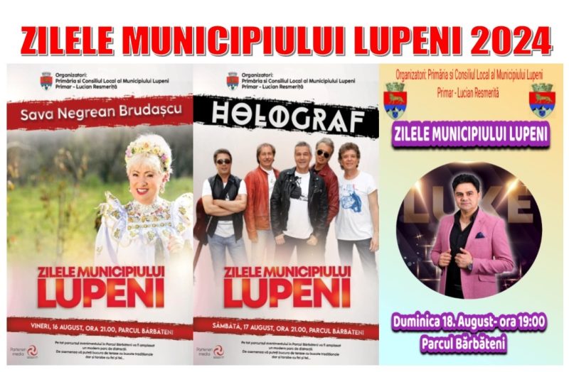 Holograf, Sava Negrean Brudașcu și Luke, sunt vedetele „Zilelor municipiului Lupeni” 2024