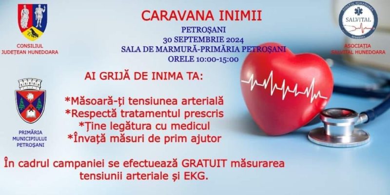 Caravana Inimii ajunge luni, 30 septembrie, la Petroșani