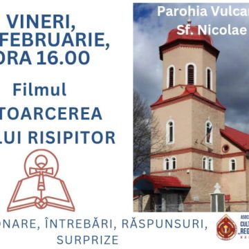 Proiecție de film religios la Biserica „Sf. Nicolae” din Vulcan
