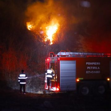 Un incendiu de vegetație a mistuit 16 hectare de teren în zona Bosnea-Dărănești dintre Petroșani și Petrila