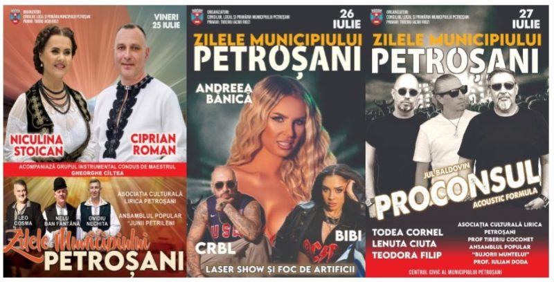 Trei zile de muzică și distracție la ”Zilele Municipiului Petroșani”