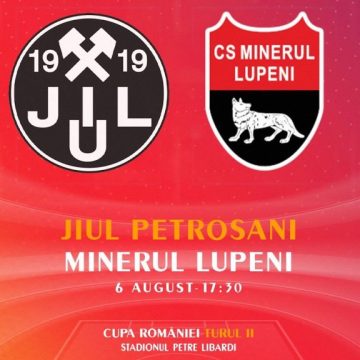 Derby fotbalistic al Văii Jiului, de Ziua Minerului, în Cupa României